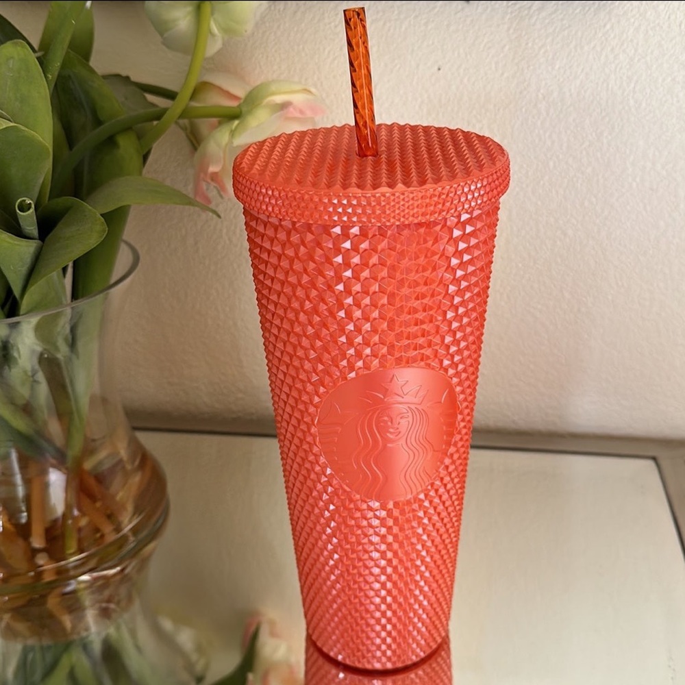 Starbucks Limited Edition Studded Tumbler Orange Pearl Fall 2022 Venti 24 oz